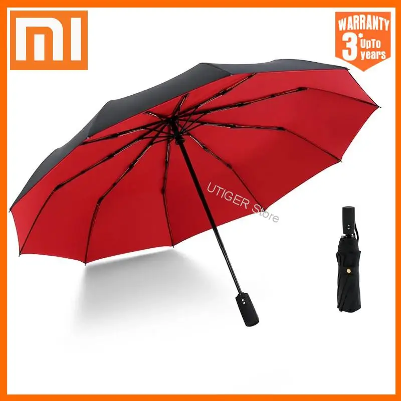 

Автоматический складной зонт Xiaomi, мужские роскошные большие деловые зонтики, уличный зонтик от солнца, с защитой от ветра, десять косточек