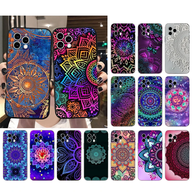 

Phone Case For iphone 14 Pro Max 13 12 11 Pro Max XS XR X 12mini 14 Plus 7 8 SE Mandala Case Funda