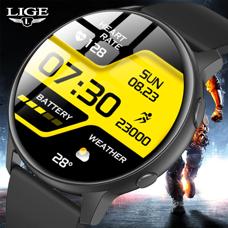 

LIGE 2022 Smart Watch Men FitnessTracker Heart Rate Monitor Weather Forecast Sports Dial Call Ladies Smartwatch Men For Android