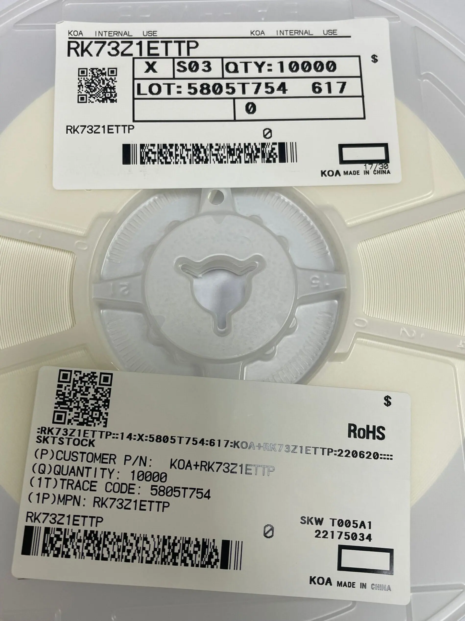 100 шт./лот серия значений сопротивления RK73H1ETTP1002F RK73H1ETTP 0402 1% автомобильного класса