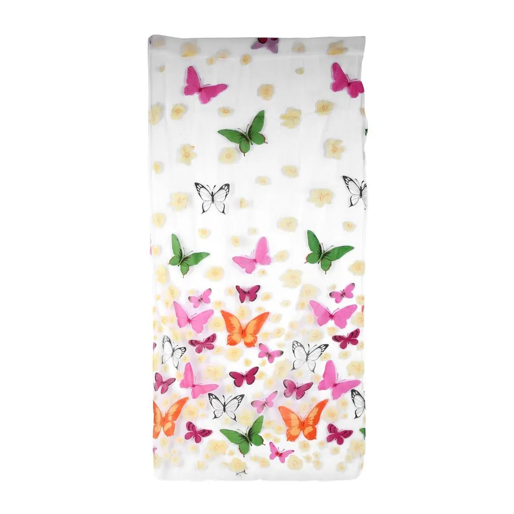 

2017 hot Romantic Butterfly Transparent Curtains Tulle 1x2m for Casement And Door Printed Window Curtain Sheer Voile Curtain
