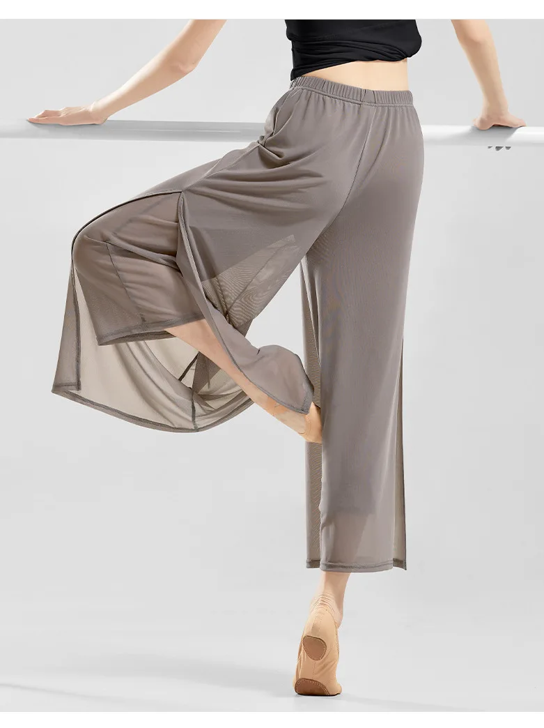 

Mesh Ballet Woman Pants Adult Halloween Fantasy Latin Clothes Solid Color Tutu Jazz Costume Classical Wide Leg Trousers