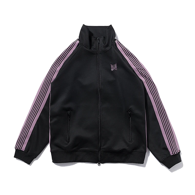 Butterfly Men Women 1:1 High Quality Hip Hop Streetwear Embroidery Ribbon Needles Jacket Stripes Sports and Leisure Coats