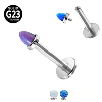 g23 titanium labret stud rings opal spikes lip bars ear cartilage tragus piercing earrings tongue nail body jewelry wholesale