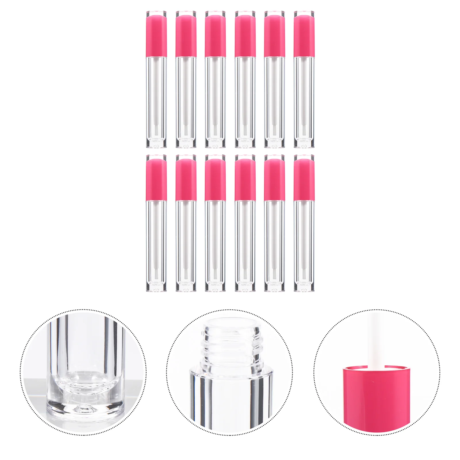

12pcs Empty Lip Gloss Wand Tubes Lip Gloss Containers with Rubber Stoppers
