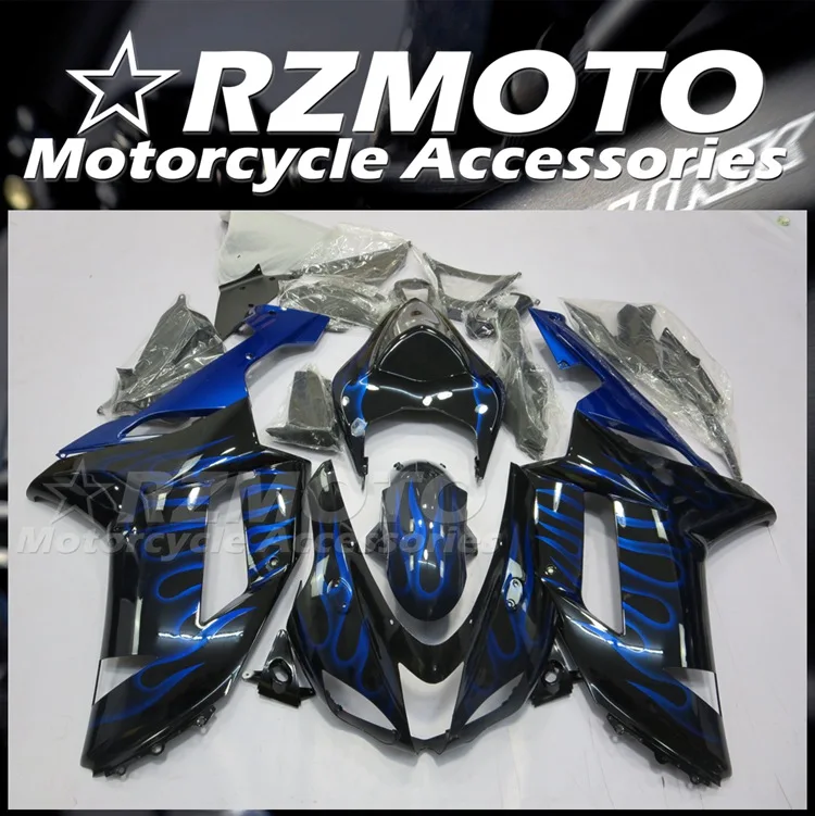 

Новый комплект обтекателей для цельного мотоцикла ABS, подходит для Kawasaki Ninja ZX-6R ZX6R 636 2007 2008 07 08, кузов с синим пламенем