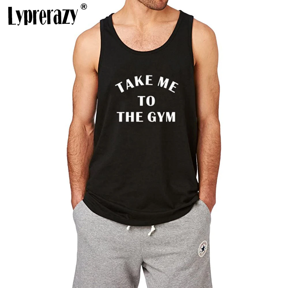 

Lyprerazy Men's Take Me to The Gym Fitness Workout Tank Tops Men Summer Cotton Letter Print Casual Tank Top