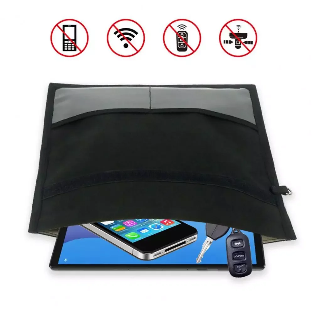 

Signal Shielding Bag Anti-hacking Signal Blocking Bag Oxford Cloth Faraday Bag RFID Signal Blocking Wallet Case for Mobile Phone
