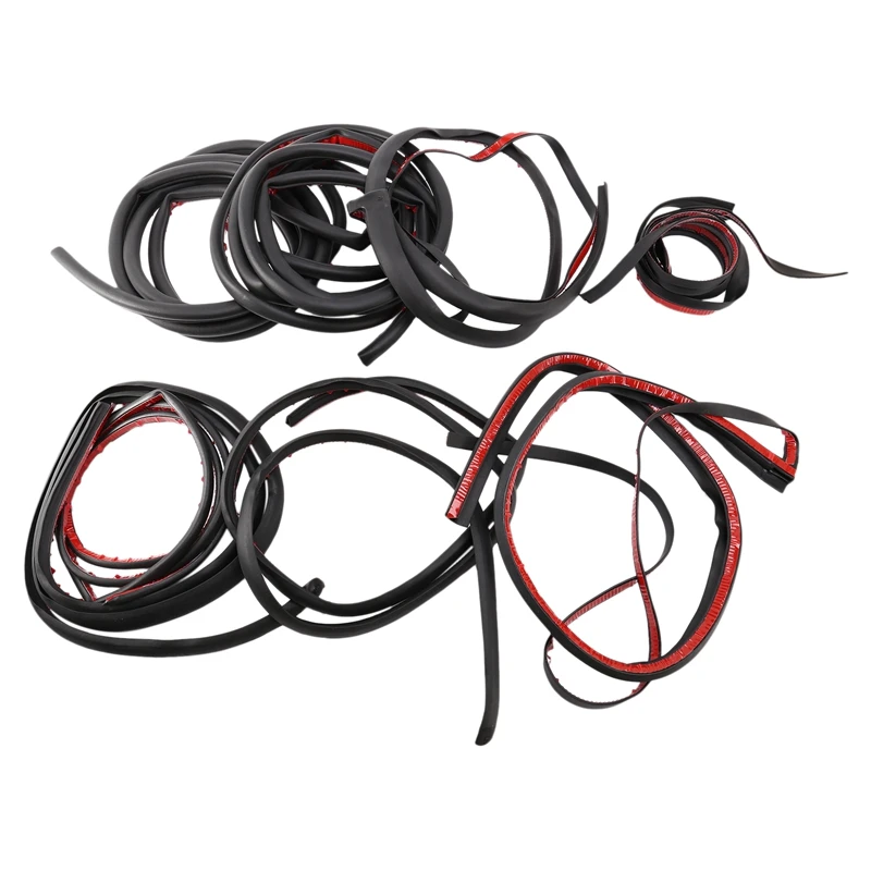 

Door Seal Kit Soundproof Strip Weather Stripping Wind Noise Reduction Kit Weather Draft Seal Strip for Tesla Model 3 Front&Rear