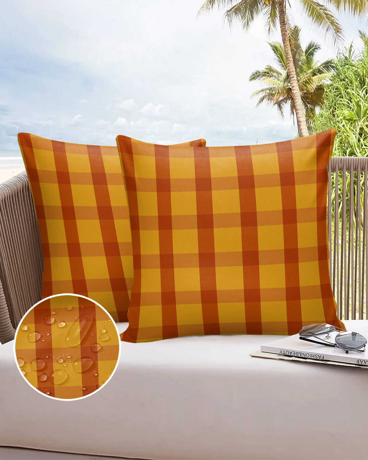 

Autumn Leaf Orange Plaid Pillow Decor Modern Home Bed Sofa Cushion Cover Office Pavilion Balcony Decorative Pillow Cases