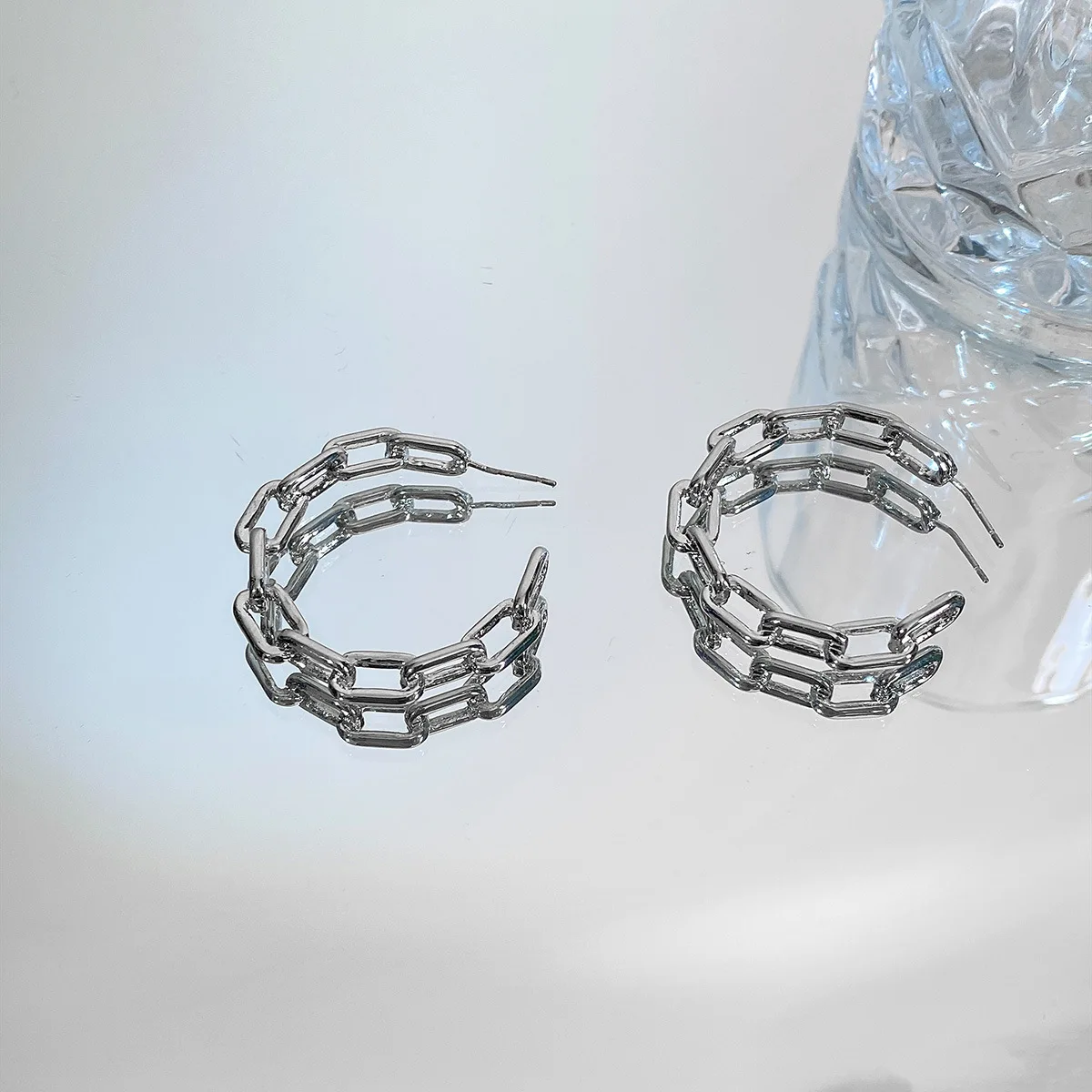 

New Korean Hanging Simple Earrings Women's Knitted Chain Hoops Earrings Christmas Jewelry Valentine's Day Gift Exaggerate