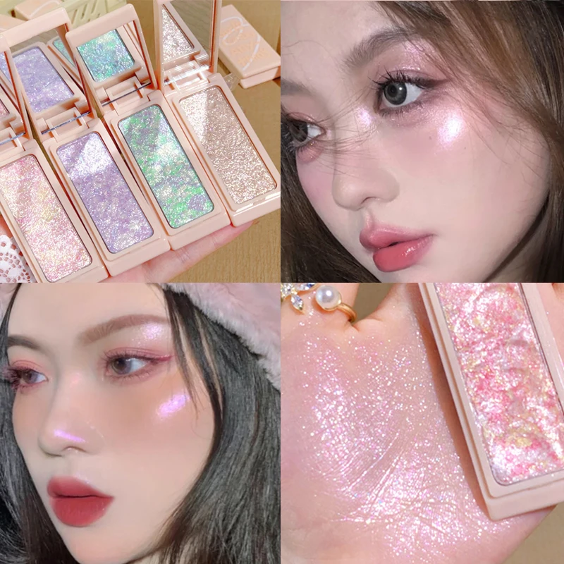 

Monochrome Glitter Highlighter Powder Eyeshadow Palette Pearlescent Makeup Diamond Eye Shadow Bright Shiny Eyes Makeup Cosmetics