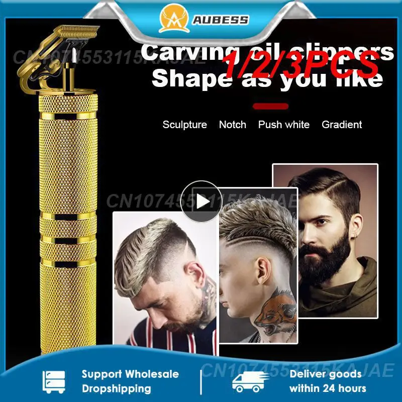 

1/2/3PCS Hair Cutting Machine Cordless Hair Trimmer for Men Barber Clippers Professional USB Rechargeable Electric Beard Shaver