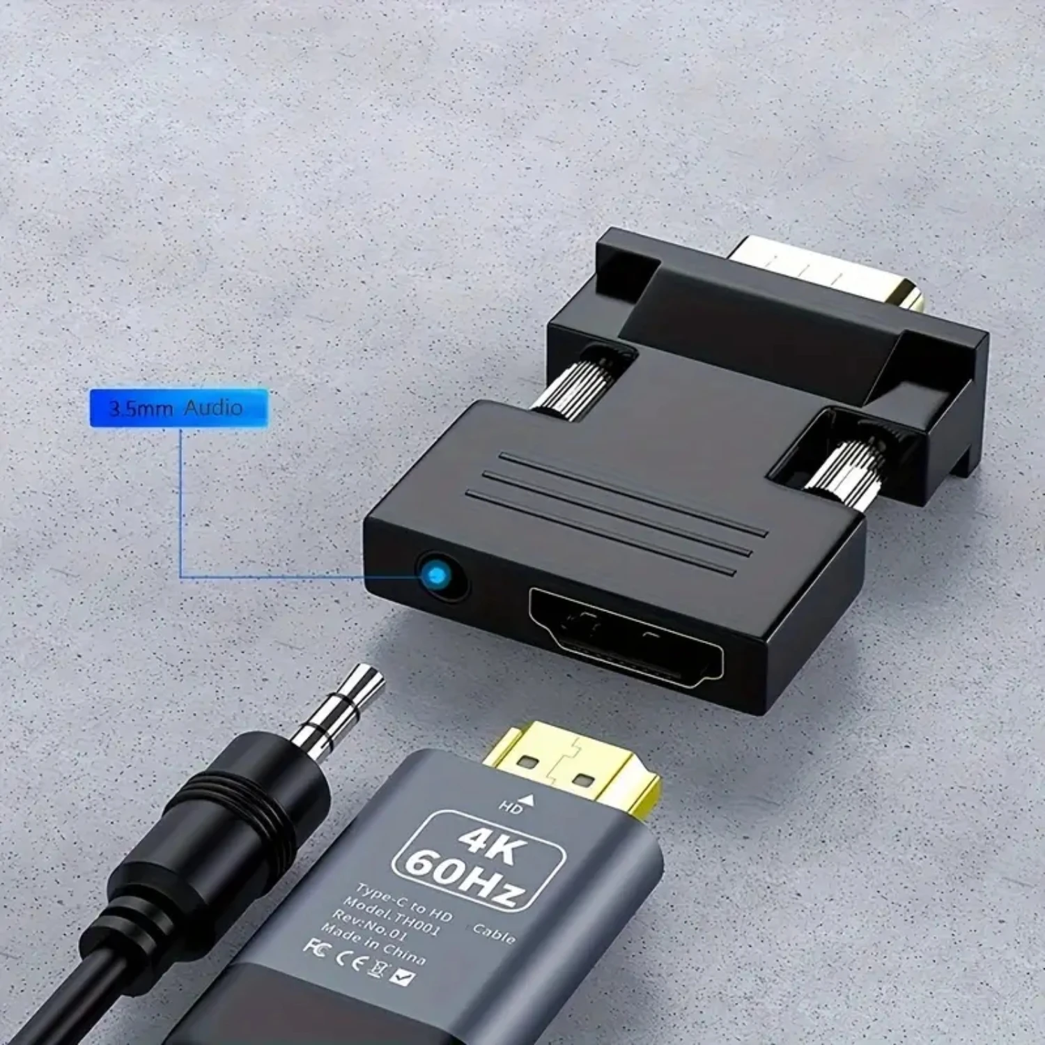 Конвертессор Hembra a Vga Macho Con Audio 3 5 мм Proyectores Adecuados Monitores De Ordenador Alta Definición Conector