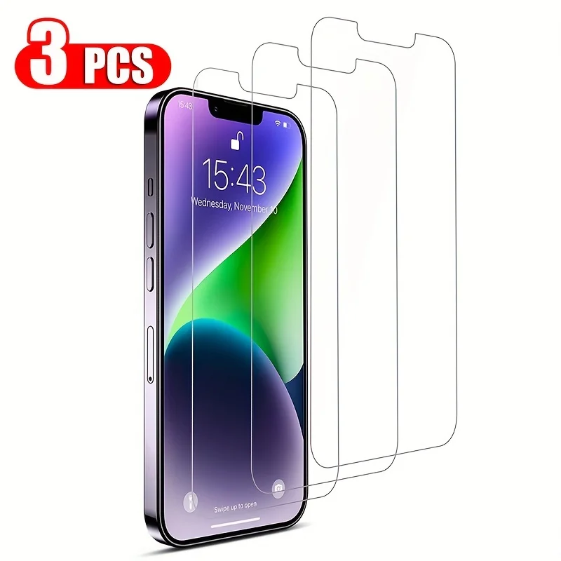 

3Pcs HD Clear Screen Protector Tempered Glass For iphone 14 13 12 11 Pro 14 Plus X XR XS Max 6s 7 8 Plus SE2022 12 13 Mini Glass