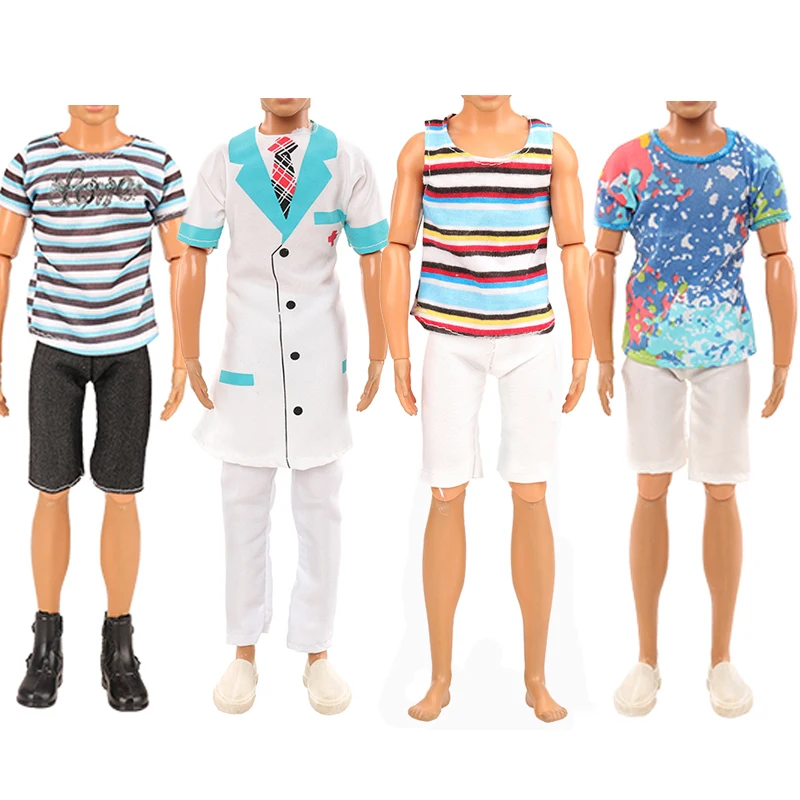 

4 Items Cool Cheap Item for Barbie Ken Doll Accessories Clothes for 30cm Doll DIY Birthday Gift Girls Kids Toy Freeshipping