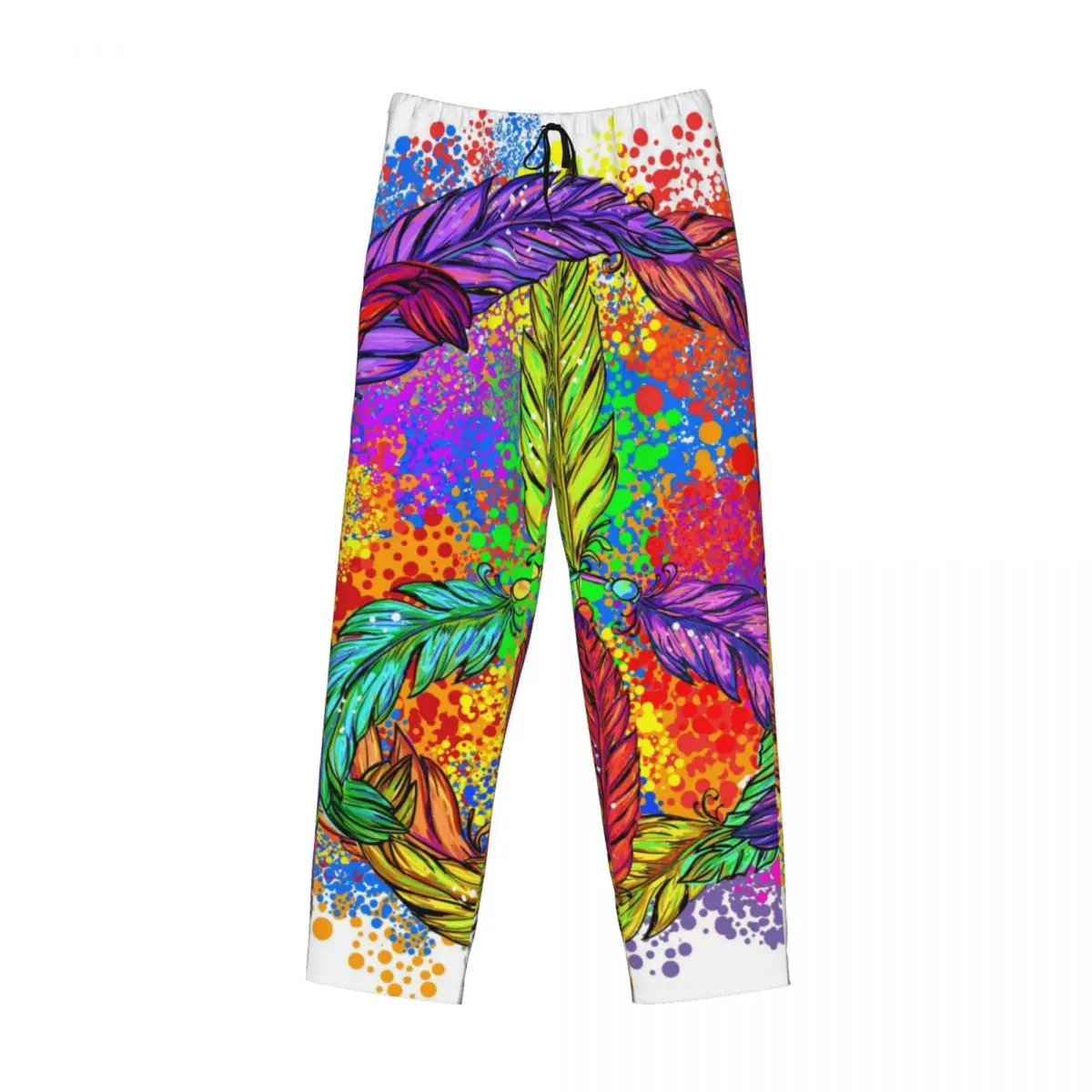 Хиппи перья Бохо мир и любовь Мужская Повседневная Пижама штаны для сна гостиная