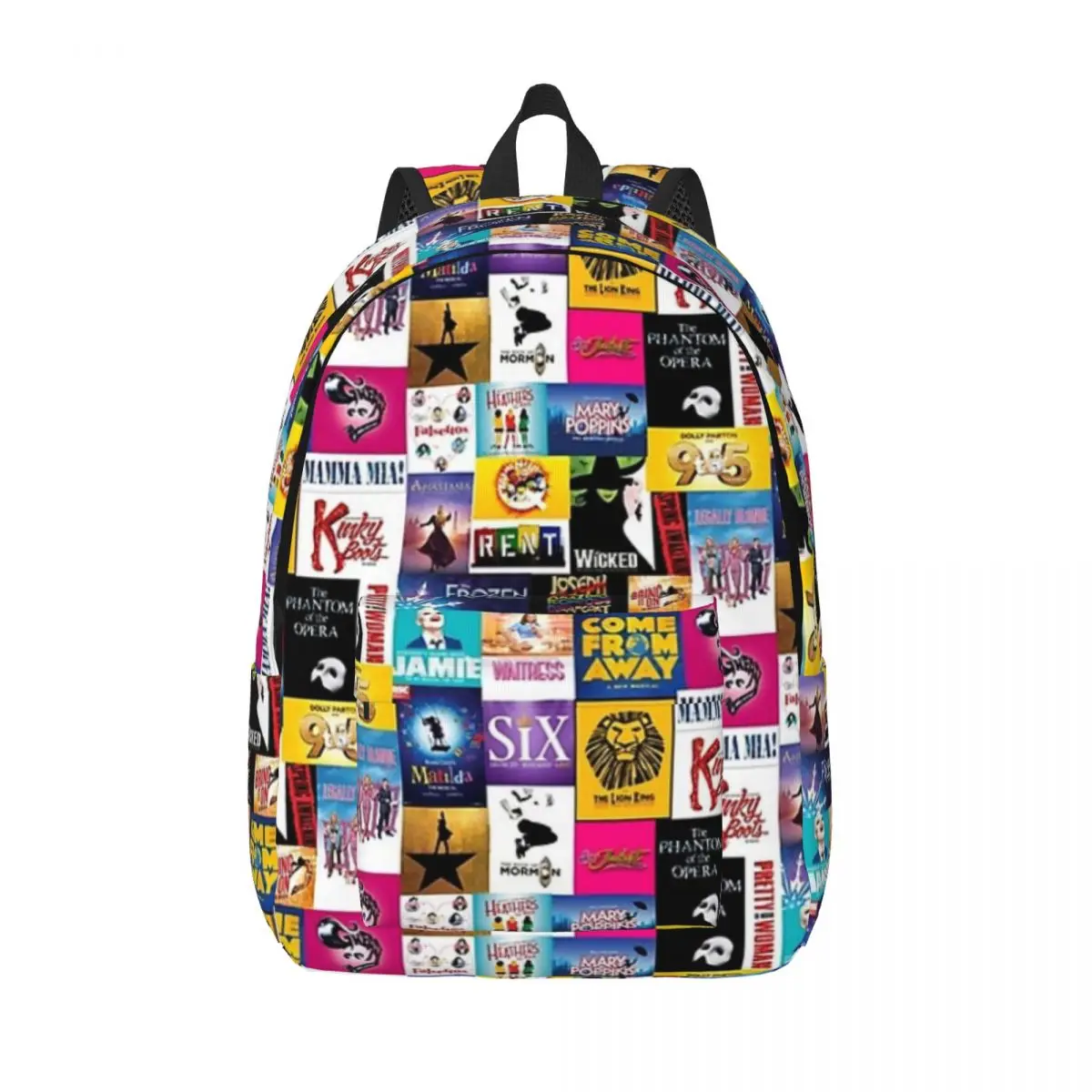 

Musical Collage Woman Small Backpacks Boys Girls Bookbag Fashion Shoulder Bag Portability Laptop Rucksack Children School Bags