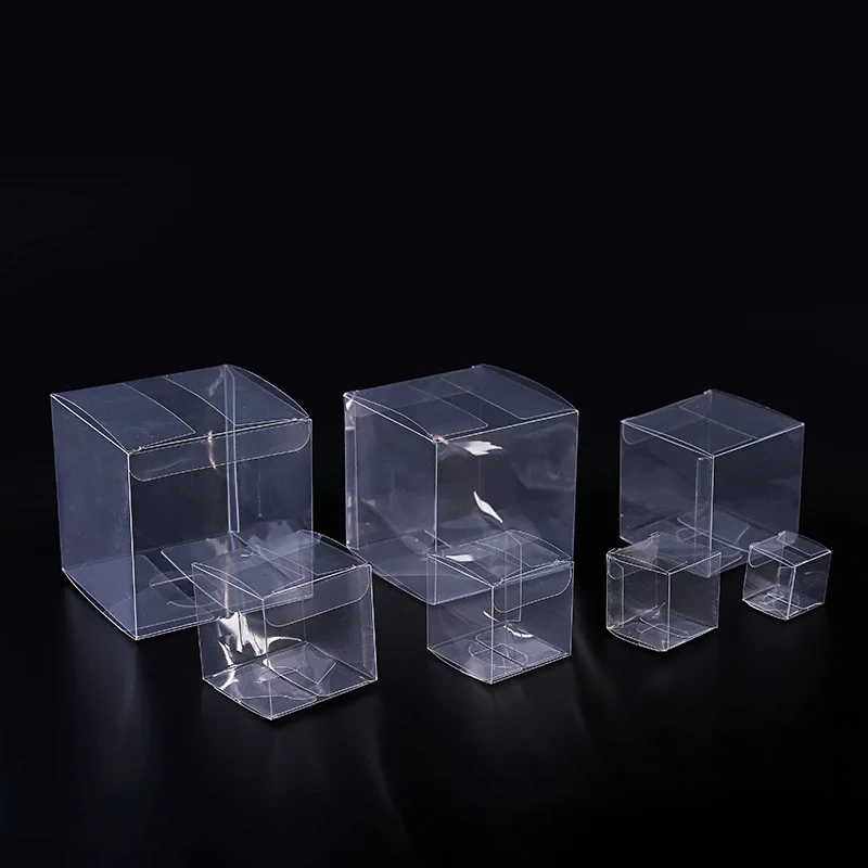 20/50pcs Multi Size Square Clear Pvc Packing Box Plastic Gift Packing Boxes Candy Box Wedding Gift Boxes Wedding Party Favors