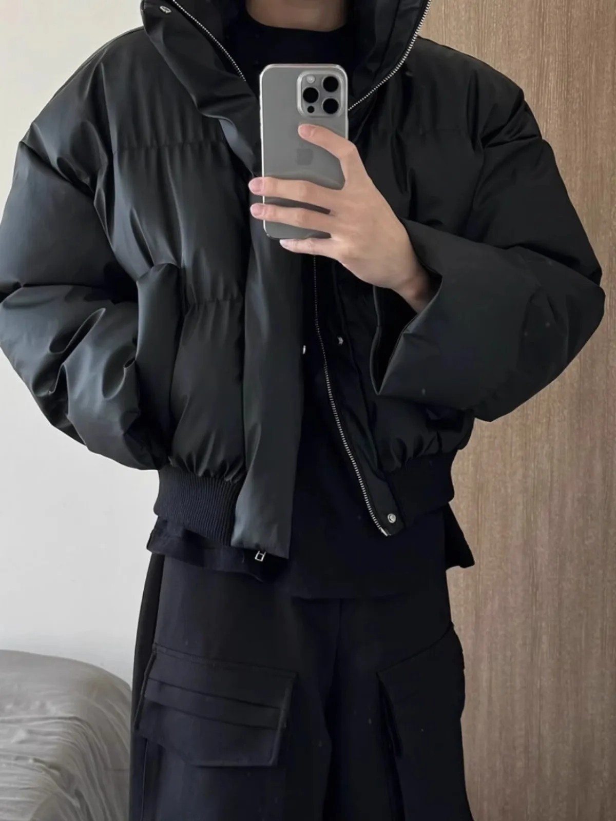 Куртка из искусственной кожи на хлопковой подкладке мужская зимняя американская