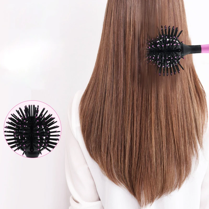 3D Round Hair Brush Comb Salon 360 Degree Ball Styling Tools Detangling Hairbrush Heat Resistant Women Accessory |