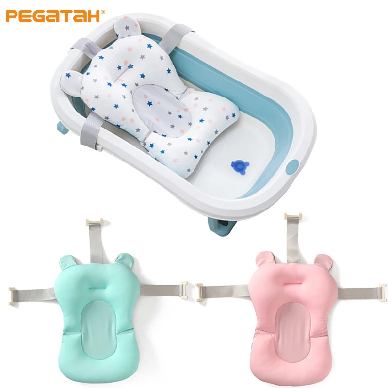 

Детское сиденье для ванны детская душевая Ванна Складная нескользящая Мягкая комфортная подушка для тела для новорожденных безопасная Ван...