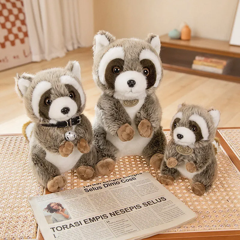 

17-30cm Simulation Raccoon Stuffed Animal Procyon Lotor with Cloak Plush Toy Kawaii Soft Doll Cute Elementary Student Gifts Baby