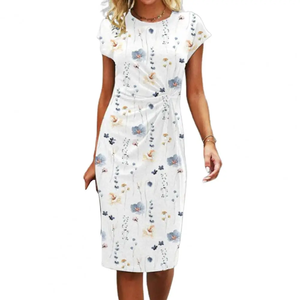 

Women Dress Slim Knee Length Summer Midi Dress Female Clothes