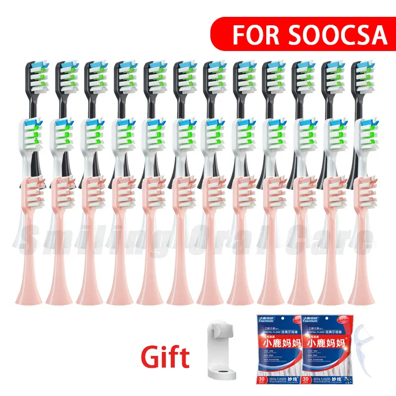 

Replacement Toothbrush Heads For SOOCAS X1/X3/X5/D3 Sonic Electric Tooth Brush Head X3U/X3Pro/V1/V2 DuPont Soft Bristle Nozzles