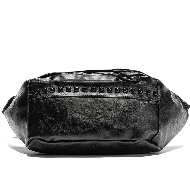 Fashion Rivet Chest Bag For Men Large Capacity Crossbody Bag Vintage Male Travel Shoulder Bag Daypack Sling Bag