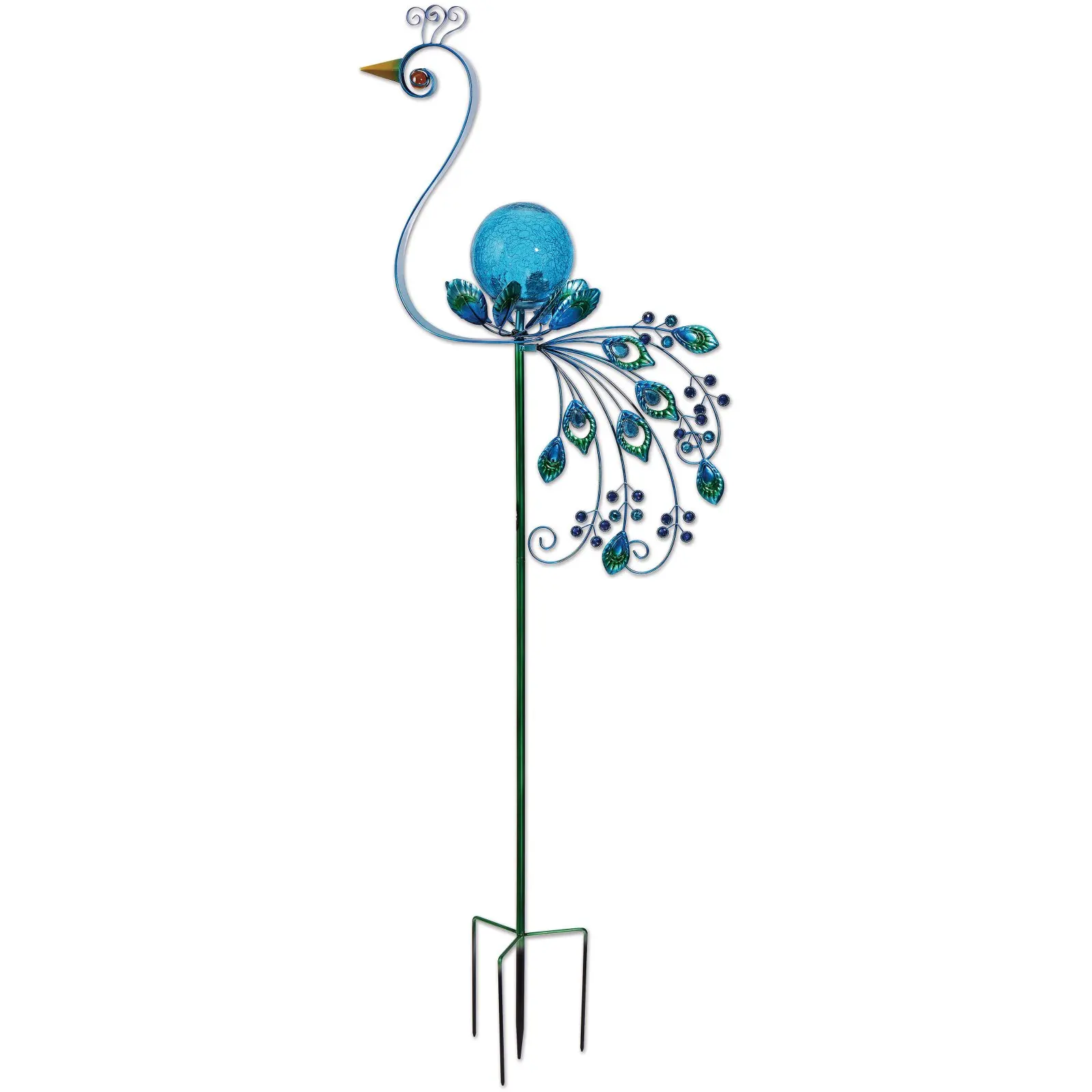 Sunset Vista Solar Peacock Spinner Stake