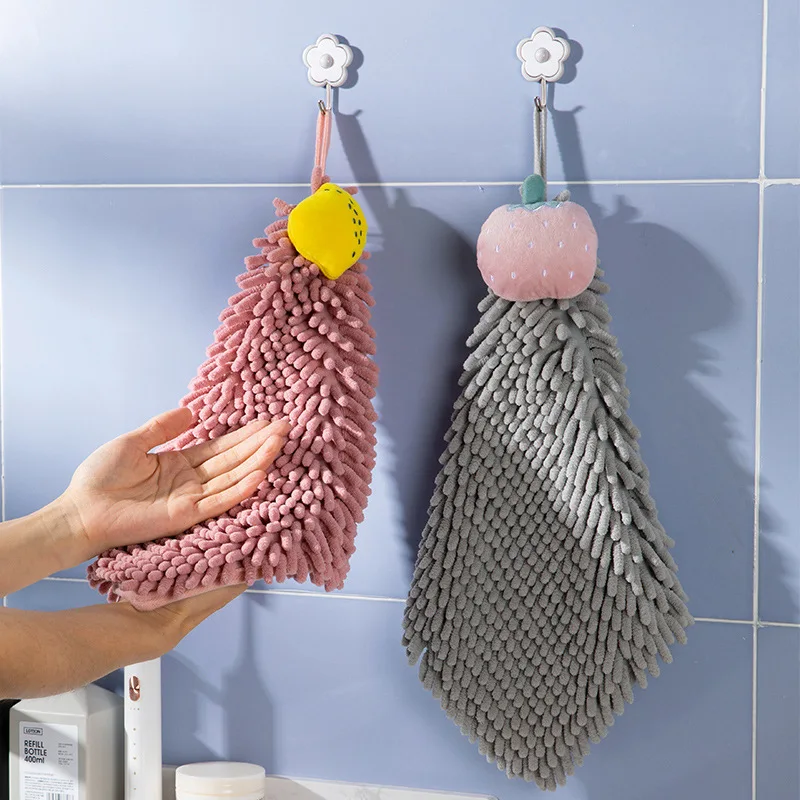 

Chenille towel Kitchen hanging towel Cartoon fruit absorbent towel Cute thickened towel