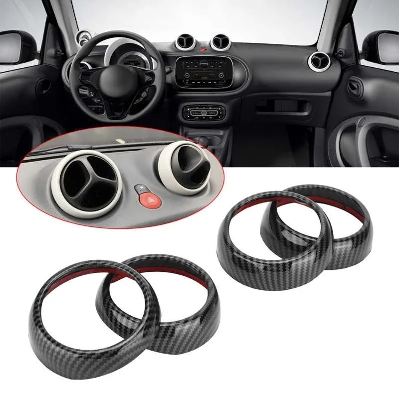 

Car Air Vent Covers Trims ABS Carbon Fiber Interior Mouldings For Mercedes-Benz Smart Fortwo/Forfour 453 2015-2021
