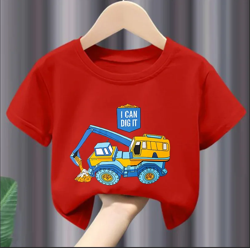 Детская футболка с коротким рукавом и принтом машинок