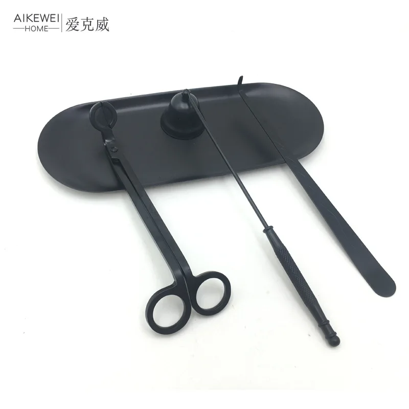 

4pcs/set Candle Snuffer Trimmer Hook Tray Dipper Candle scissors Accessory Stainless Steel Extinguisher Flame Home Decoration