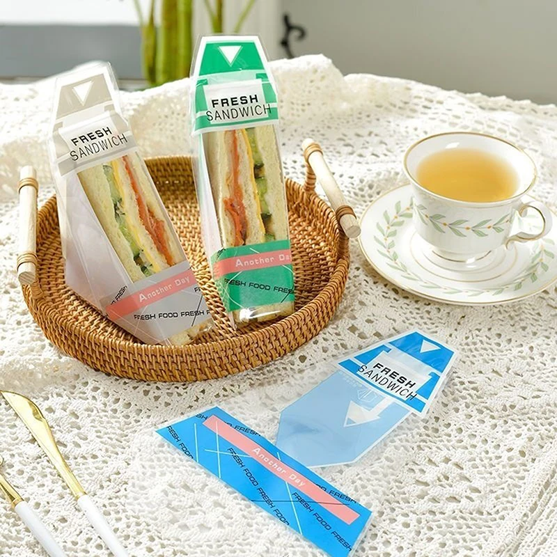 100 упаковок для сэндвичей специальный одноразовый легко рваемый прозрачный