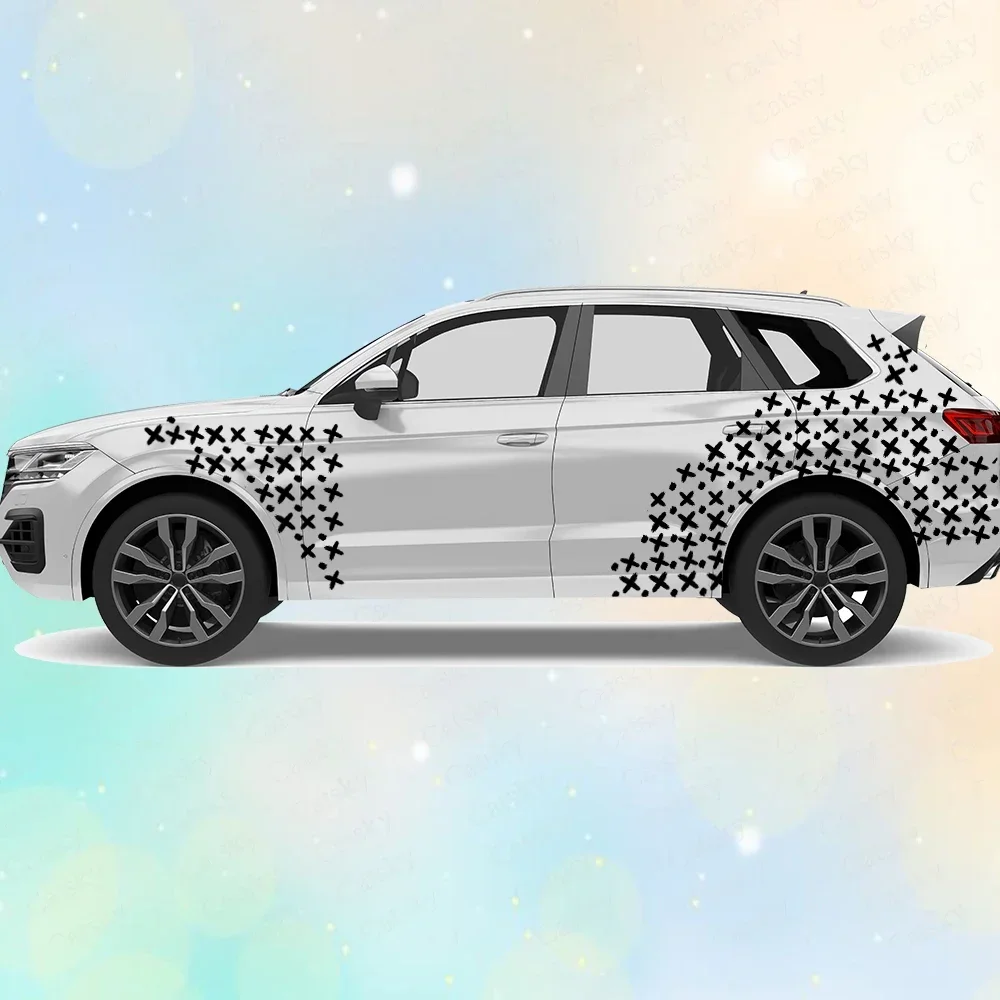 Кресты с кистью большие автомобильные наклейки и на кузов автомобиля боковые