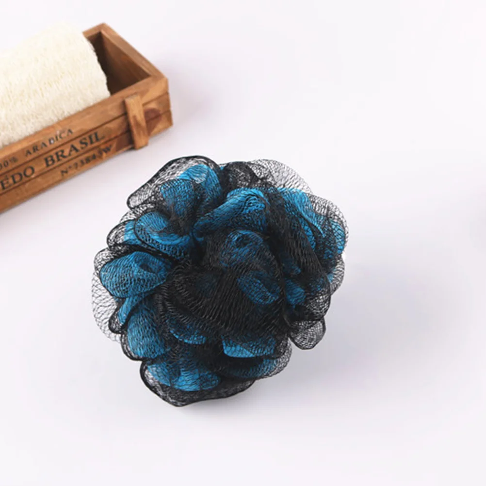 4 шт. большой шарик для душа ванны двухцветный сетчатый пуф из губки 50 г (черный