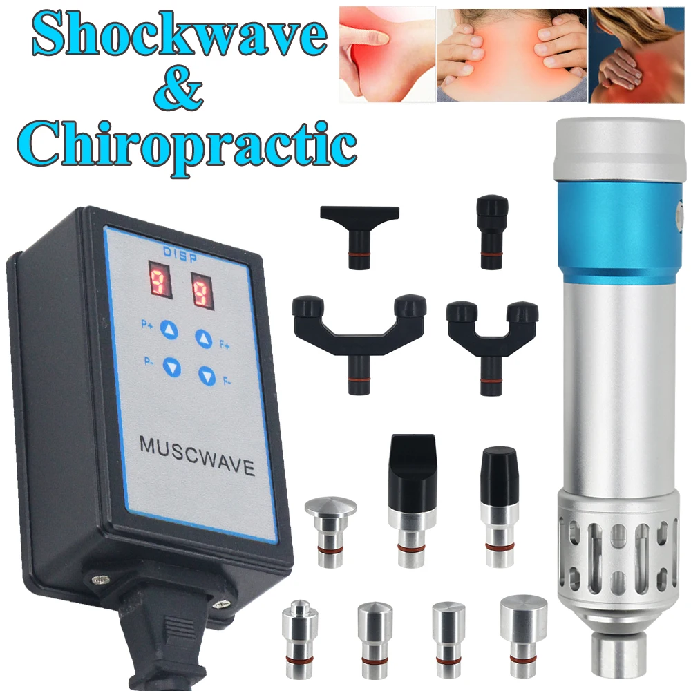 

ED Portable Extracorporeal Shockwave Therapy Machine Pain Relief Body Relax Massager 2in1 Shock Wave and Chiropractic Tools Set