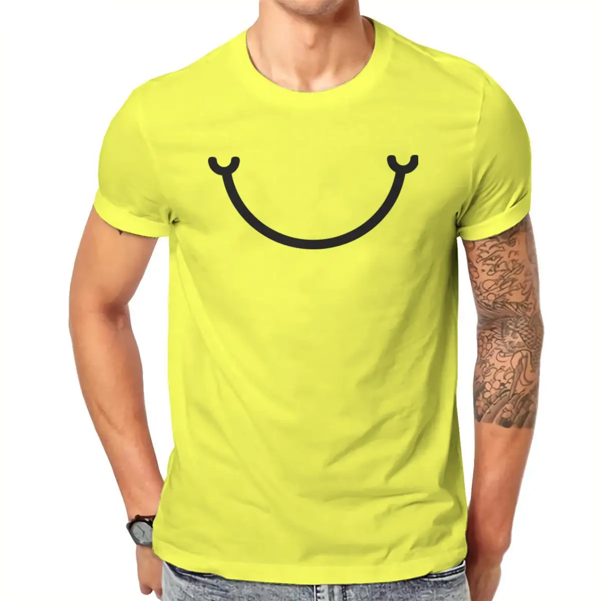 

Wholesale Smiley smile mouth After all life is hard Printing Games RoundCollar Unisex Men's Clothing 124674