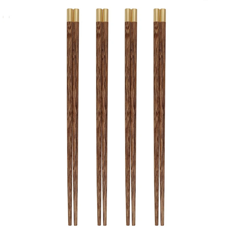 

4 Pairs Chinese Chopsticks Wooden Sushi Sticks Japanese Chopstick Set Reusable Korean Food Chop Sticks Kitchen Wood Tableware