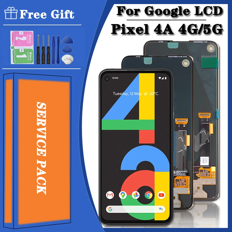 Najtaniej Oryginał Dla Google Pixel 4a 4G Wyświetlacz LCD G025J Ekran Dotykowy Digitizer Wymiana Zespołu Dla Google Pixel 4a 5G GD1YQ LCD