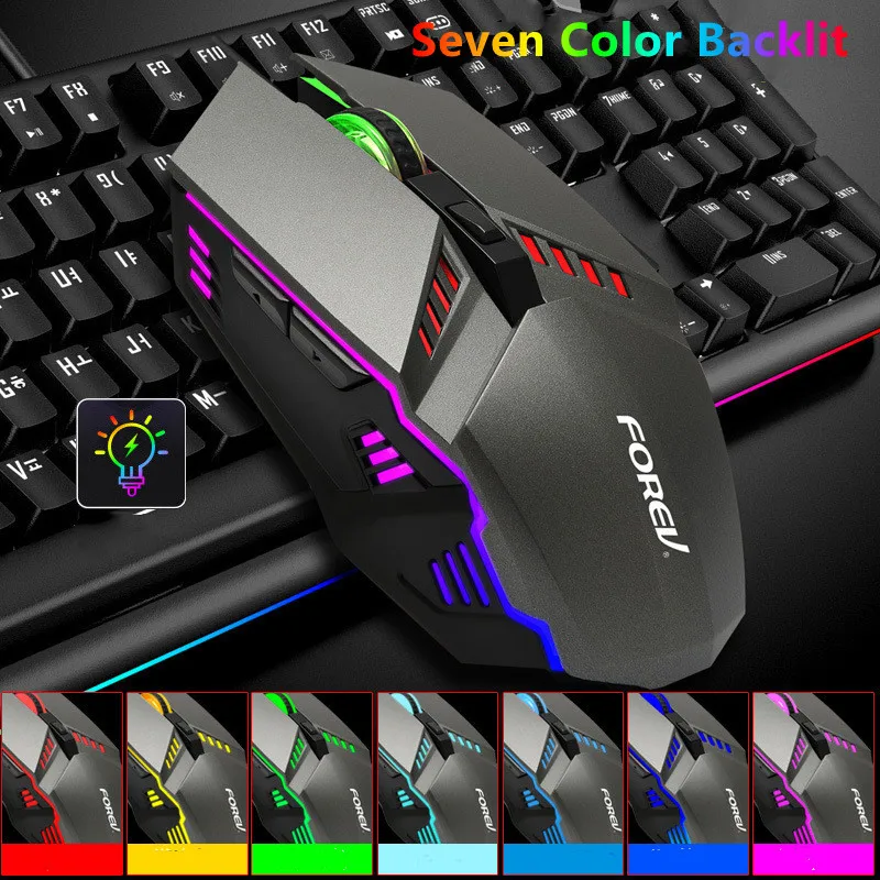 

Rainbow Color Backlit Luminous Gaming Mouse Metal Feel Ergonomics USB Wired Mouse for PC Gamer Laptop Business Office Home Work