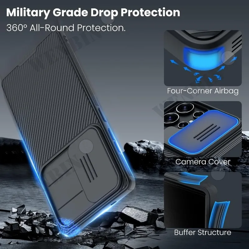 Чехол для Samsung S25 S24 S23 Ultra Plus CamShield Pro магнитный слайд-камера задняя крышка защитная