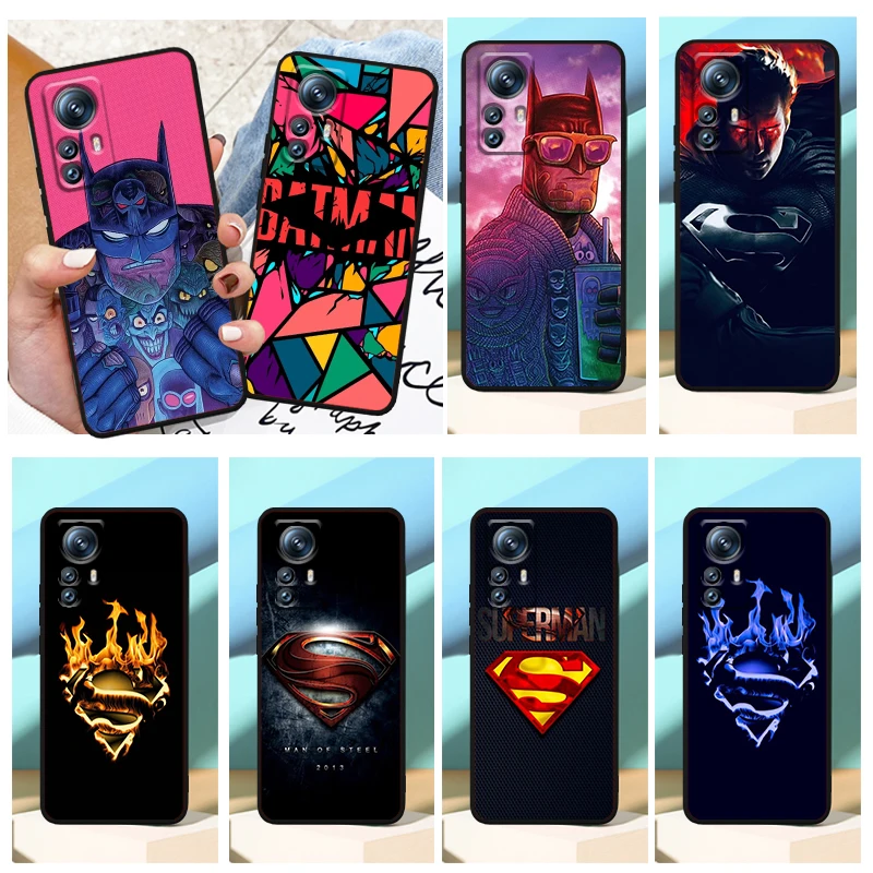 

Superhero Superman Batman Phone Case For Xiaomi Mi 13 12T 12S 12X 12 11 11T 11i 10T 10 Pro Lite Ultra 5G Black Soft Cover