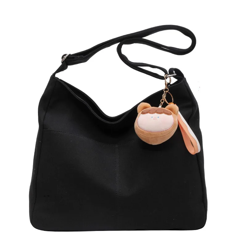 

2022 New Spring Autum Solid Color Croduroy Canvas Shoulder Tote Bags For Women Casual Women'S Hasp Handbag Trend Female Armpit B