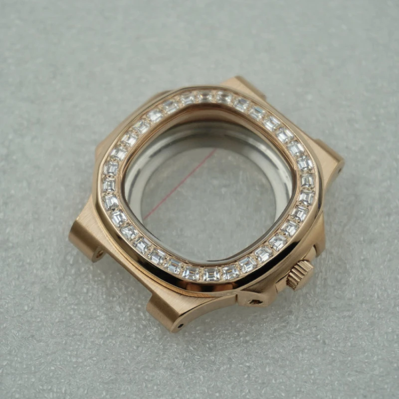 

2022 New Watch Parts PVD 42mm Case for NH35 Movement Luxury Watch Accessories Diamond Inlaid Sapphire Crystal Mod Replacement