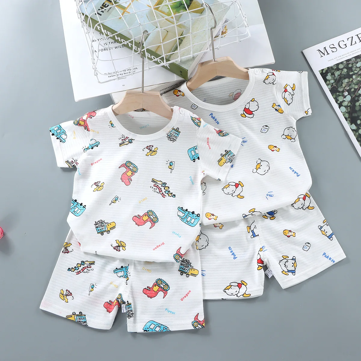 

New Summer Children Home Clothing Pajamas Baby Underwear Set Thin Section Kids Clothes Boys Girls Two-piece Clothe Set
