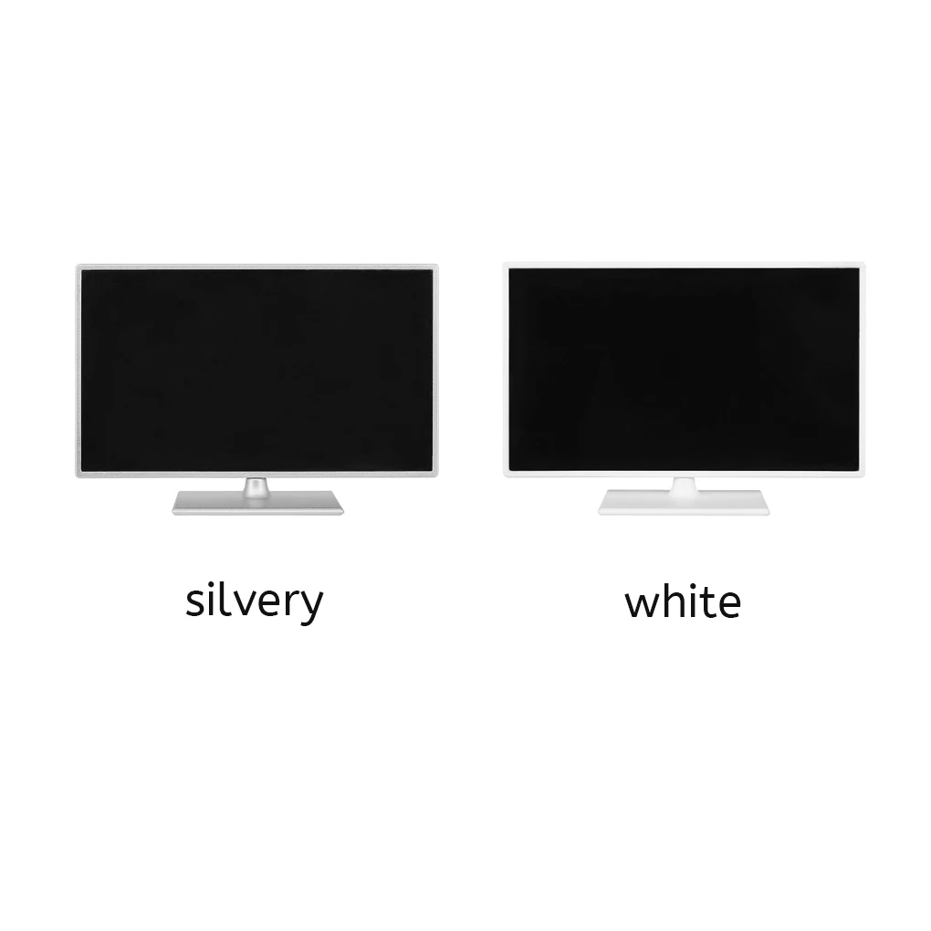 

Wide Screen Television LCD TV Lightweight Anti-scratch Pretend Play Toys Home Decor for Living Room Bedroom Silver