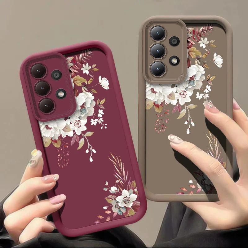 Чехол для телефона A55 Retro Flowers Samsung Galaxy A35 A33 A53 A73 A34 A54 F13 F23 M13 M15 M54 M51 M34 M31 Силиконовый